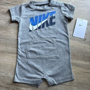 Nike Gray and Blue Baby Romper